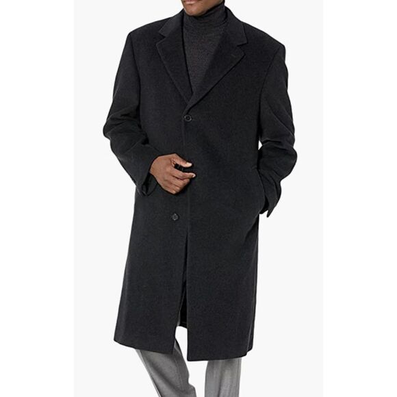 Hart Schaffner Marx Other - Hart Schaffner Marx Stanley Classic Fit Wool & Cashmere Overcoat in Black SZ 44R